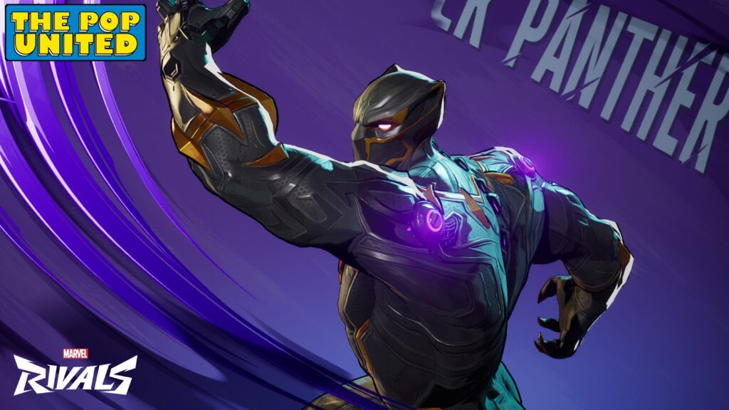 black panther in marvel rivals with thepopunited logo on top left