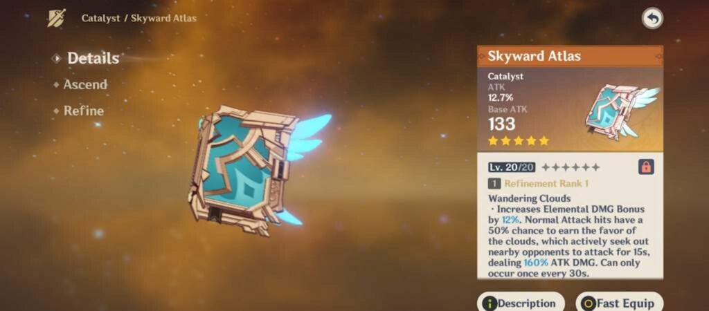 Inspecting page in-game for Skyward Atlas