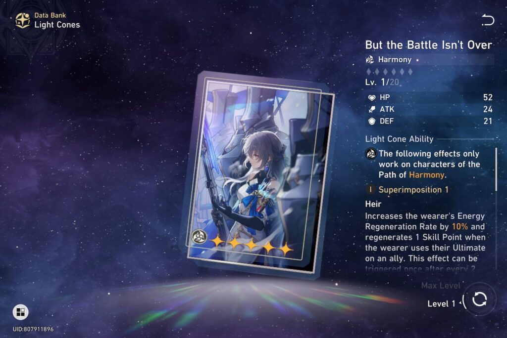 Alternate 5-star Lightcone for Tribbie
