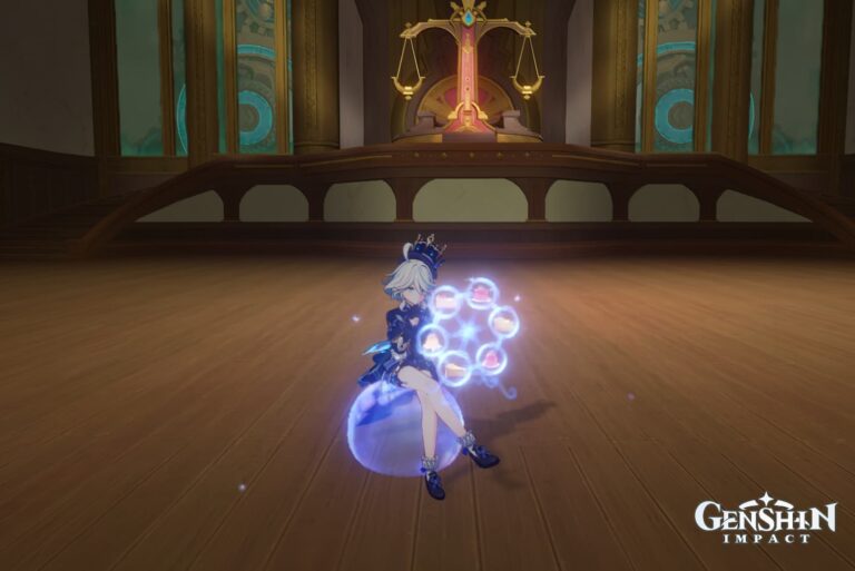 Furina in her Idle animation in Genshin Impact