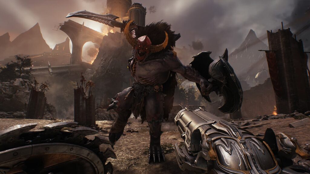 Fighting scene from DOOM: The Dark Ages