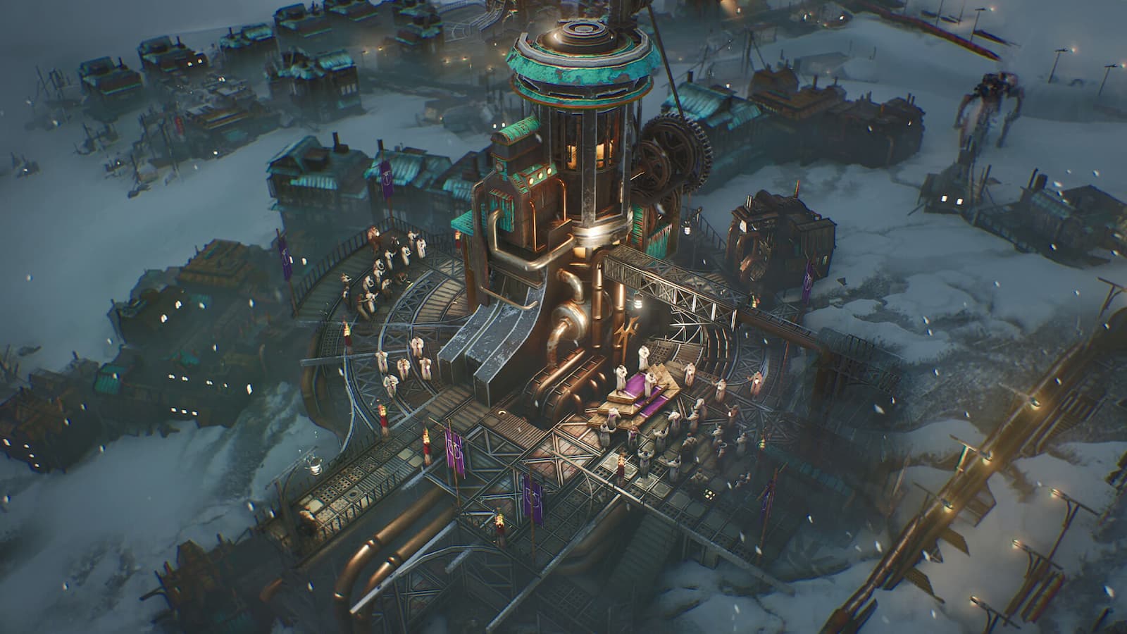 An in-game scene from Frostpunk 2