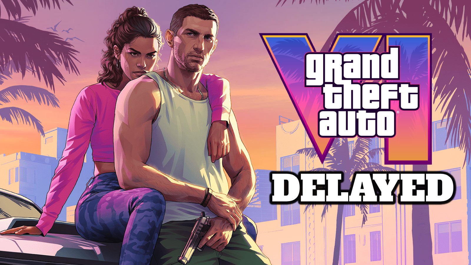 an image of GTA 6 characters with the logo on the right