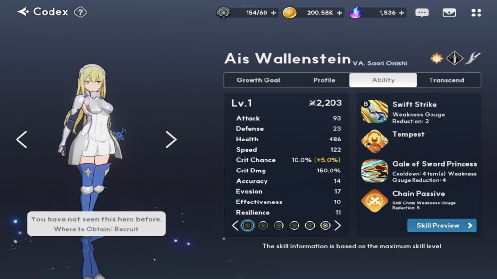 Ais Wallenstein a limited character in Outerplane