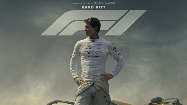 Brad Pitt in F1: The Movie 2025 poster