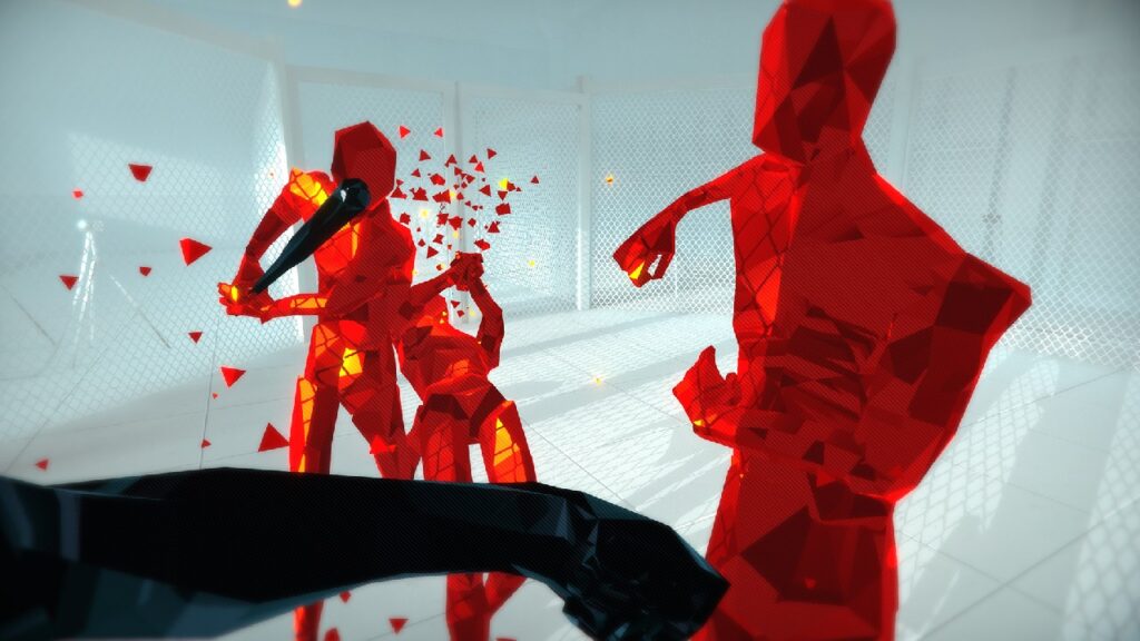 a player punching in Superhot