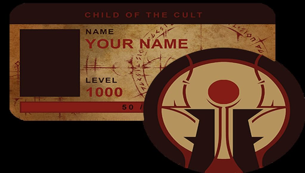 Child of the Cult ID badge, a reward from the Crimson Eye Event